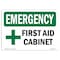 Signmission Safety Sign, OSHA EMERGENCY, 3.5" Height, First Aid Cabinet, Landscape OS-EM-D-35-L-10368 - alternate 1
